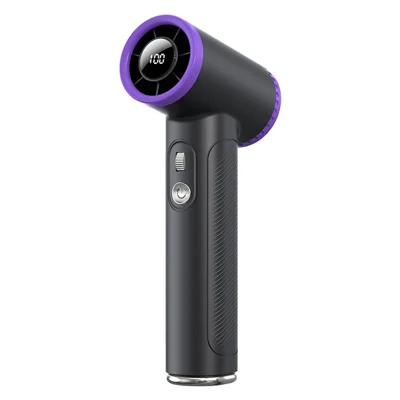 WT23 Portable Handheld Turbo Fan with Display 18000 RPM High Speed 5 Speeds Rechargeable Mini Cooling Fan - Black