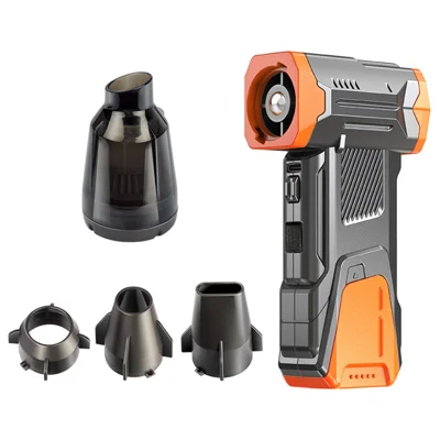 X6 Turbo Handheld Fan Kit with LED Light  /  Dust Blower  /  Vacuum Cleaner 130000 RPM for Camping  /  Outdoor - Orange