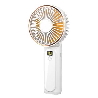 M12 Portable Mini Handheld Fan USB Rechargeable ABS Foldable Cooling Fan for Home Office Travel Trip - White