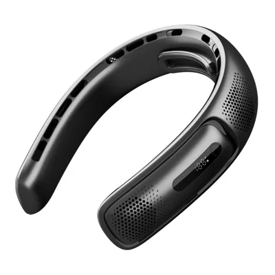 S11 ventilador sin aspas para el cuello, ventilador manos libres recargable por USB, ajuste de 3 velocidades, para deportes al aire libre y viajes - Negro