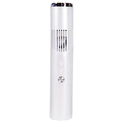 Mini Ventilador Portátil em Forma de Batom com 199 Velocidades Ajustáveis, Ecrã Digital, Ventoinha Silenciosa com Luz LED Integrada - Branco