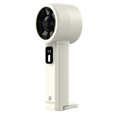 Ventilateur portable LEREACH main 199 niveaux de vitesse, ventilateur de bureau pour bureau et voyage - Beige