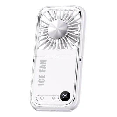 F30 Ultra Fan de Enfriamiento de Verano con 5 Velocidades, Compresión Fría por Semiconductores, Ventilador Plegable de Mano - Blanco