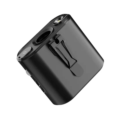 Ventilador Portátil SL635 com 100 Níveis de Velocidade, Ventilador de Arrefecimento Exterior com Lanterna LED e Suporte Oculto - Preto