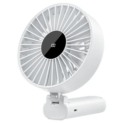 N30 Ventilador Portátil e de Secretária 4000mAh 100 Velocidades Carregamento Rápido Type-C Ventilador Dobrável de 180 Graus para Exterior - Branco
