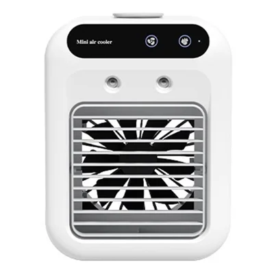 L7 Mini luftkøler 500 ml luftfugtighedskøler kølevifte med 9-bladets spiraldesign til hjem og kontor