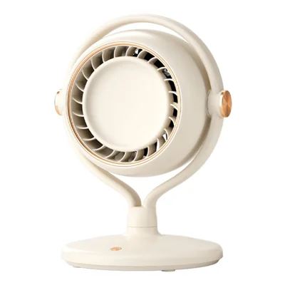 Y-3 Skrivebordsventilator med luftcirkulation 2400 mAh genopladelig 3-trins bladløs turboventilator til kontor og soveværelse - beige