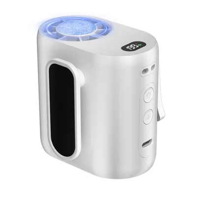 F-070 Ventilador Portátil de Cintura con Enfriamiento por Semiconductor, Ventilador Mini de 5 Velocidades para Trabajo al Aire Libre - Blanco