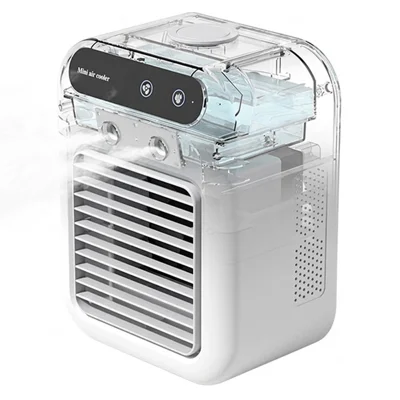 L7 Mini Air Cooler 500ml Water Tank 1800mAh USB Rechargeable Humidifying Fan for Desktop - White