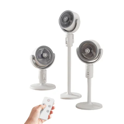 F1 luftcirkulationsventilator med justerbar højde, stille skrivebords- og gulvstøtteventilator med fjernbetjening - stiktype