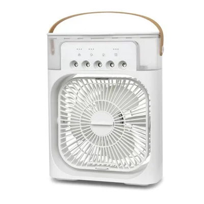 YH-171 Størrelse M 5-huls nebuliseringsventilator USB Desktop Bærbar 3-trins skrivebordsventilator med 600 ml vandtank - Hvid