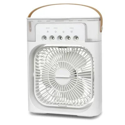 YH-171 Størrelse L 5-huls nebuliseringsventilator USB skrivebordsbærbar 3-trins skrivebordsventilator med 600 ml vandtank - Hvid