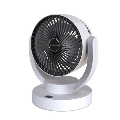 F1 skrivebordsventilator med USB-oplader, 3 hastigheder, 90 graders vinkeljustering til kontor og udendørs brug - Sort+Hvid