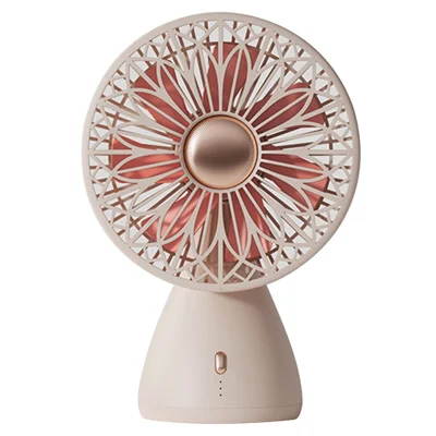 SOTHING Bruidsboeket Bureauventilator met Swingende Kop USB Oplaadbare Ventilator - Oker