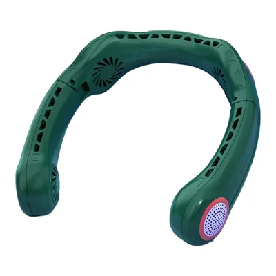 F001 Portable Hanging Neck Cooling Fan Summer Lazy Outdoor Bladeless Fan Cooler - Green