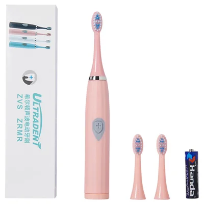 ULTRADENT E802 Waterdichte Elektrische Tandenborstel Volwassenen Cadeau Zachte Borstels Elektrische Tandenborstel, Op Batterij (BPA-vrij, Niet FDA-gecertificeerd) - Roze