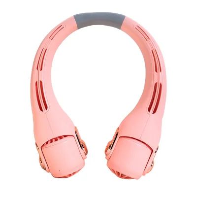 LP879 Portable Neck Fan USB Rechargeable 3 Speeds Adjustable Hands Free Cooling Fan for Outdoors - Pink