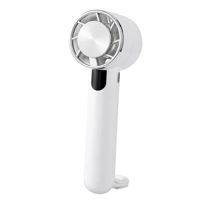 U-32 Handheld Cooling Fan Digital Display Portable Mini Desktop Fan for Home / Outdoor - White