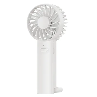 F99 Handheld Fan USB Rechargeable Desktop Portable Cooling Fan with 3 Speeds, Buckle - White