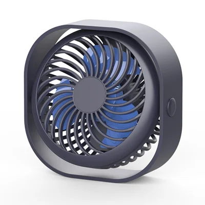 F008 3 Speeds USB Rechargeable Desktop Mini Fan Portable Summer Cooling Fan for Office Home - Blue