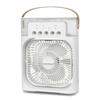 Størrelse S 5-hullets duggende ventilator USB skrivebordsbærbar 3-hastigheder skrivebordsventilator med 600 ml vandtank - Hvid