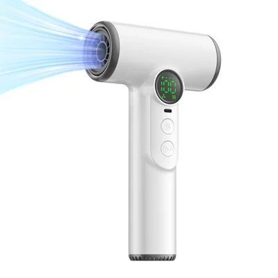 Wireless Hair Dryer Powerful Airflow for Dorm Students / Outdoor Travel Portable Blow Dryer - White