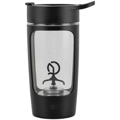 EQURA Copo Misturador de Proteína de Fitness Esportivo 650ml Garrafa de Café Elétrica Portátil com Carregamento USB Mixing Milkshake Cup (Sem Certificado FDA, Livre de BPA) - Preto