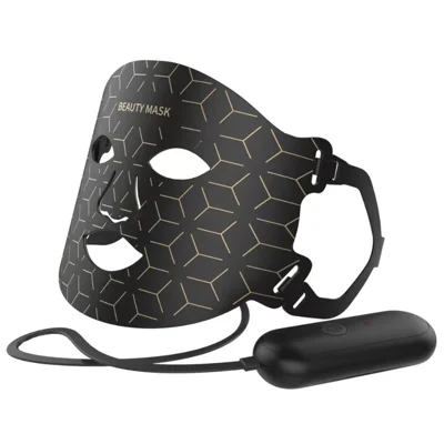 7-Color Photon Spectrum LED Face Mask for Skin Rejuvenation Light Therapy Beauty Device Gift - Black