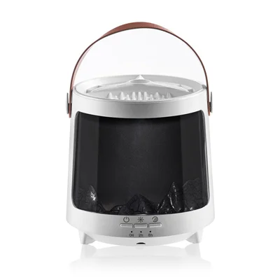 Difusor de Aromas Aurora V93 com Ultrassons 300 ml LED 7 Cores Humidificador com Anéis de Fumo de Água-viva para Secretária - Branco