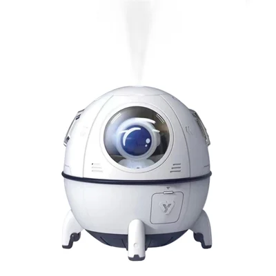 MJ046 Space Capsule Astronaut Humidifier USB Powered Mute Home Office Mist Diffuser with Night Light - White