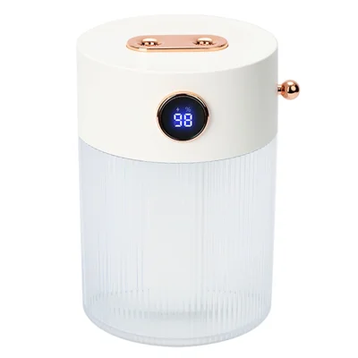 QW-H18 Crystal Dual Spray Mouth 650ML Mist Humidifier LED Night Light Silent Operation Home Car Office Humidifier - White