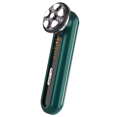 Dispositivo per la pulizia del viso con RF, EMS e Microcorrente per il ringiovanimento della pelle - Verde
