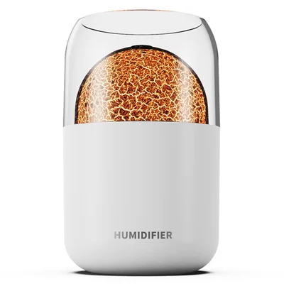 Y10 Volcano Humidifier Colorful Ambient Light Oil Diffuser Desktop Mute Aromatherapy Machine - White / Moon