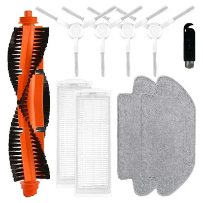 10 stuks/set vervangingsonderdelenkit voor Xiaomi Mijia Robotstofzuiger Mop 2S (XMSTJQR2S) / STYJ02YM / 3C (B106CN) hoofdborstel HEPA-filter dweil doek en reinigingsborstel