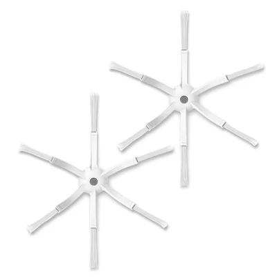 قطعتان من فرشاة الجانب ذات الستة أذرع لروبوت تنظيف Roborock S5 / S6 / S5 Max / S6 Max / S7 / S7 MaxV / S8 / S8+ / S8 Ultra (بيضاء)