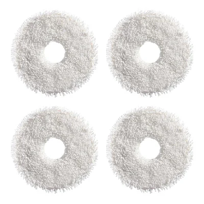 JUNSUNMAY 4Pcs Vacuum Cleaner Mop Pad for ECOVACS X1 Turbo  /  X1 Omni  /  X2 Omni  /  T10 Turbo  /  T10 Omni  /  T20  /  T20 Omni - White