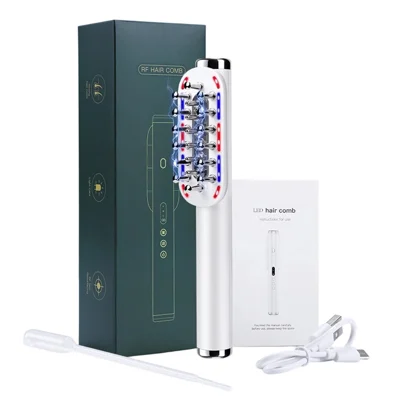 Petina K339 per la Crescita dei Capelli con RF, Terapia con Luce LED, Cura del Cuoio Capelluto, Massaggio Elettrico con Microcorrente EMS - Bianco
