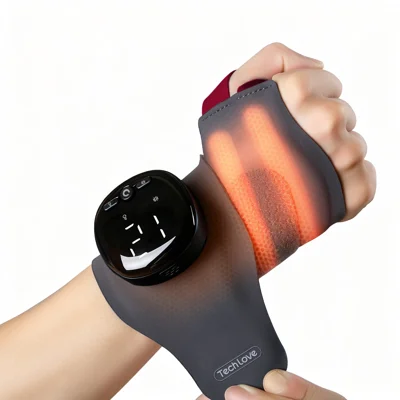 TECH LOVE WD1-NEW Braçadeira Elétrica com Massagem Aquecida para Desporto, Massajador de Punho com Terapia EMS TENS e Calor