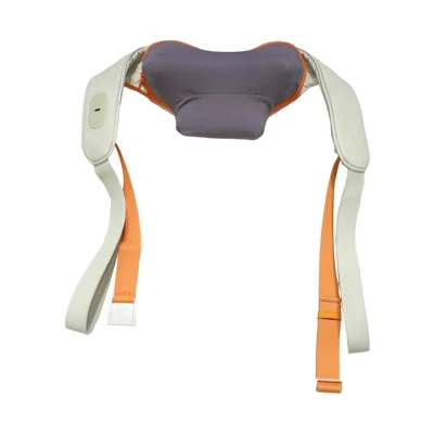 ST-360 Shoulder Neck Kneading Massager 2000mAh Heat Therapy 3 Modes Massager for Back Pain Relief - Grey / Beige