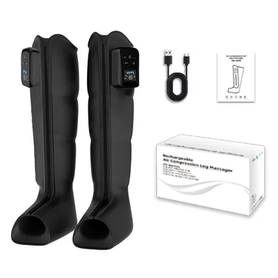 Massajador de Ar para Pernas com 4 Câmaras 30-240mmHg 3200mAh Type-C para Recuperação Desportiva
