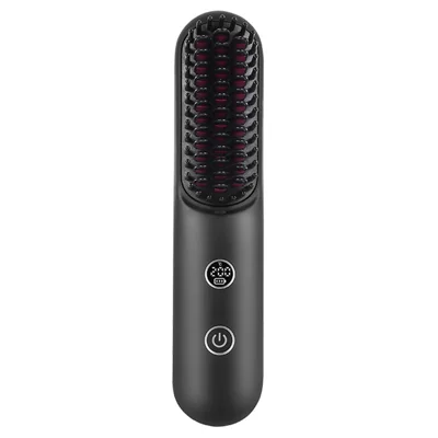 Cordless Hair Straightener Curler Temperature Display Curling Iron Hair Comb Gift