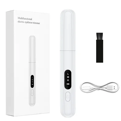 K326 USB Rechargeable Eyebrow Trimmer for Women Facial Hair Removal Precision Shaver - White