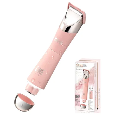 DSP 60383U Multi-function Dual Head Electric Body Hair Trimmer IPX6 Waterproof Hair Shaver for Women - Pink