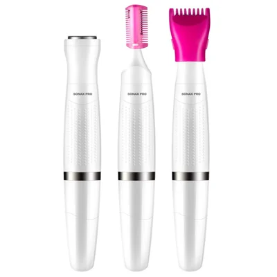SONAX PRO SN-8855 3-in-1 Women Shaver Electric Hair Removal Beauty Device (without Battery) - White