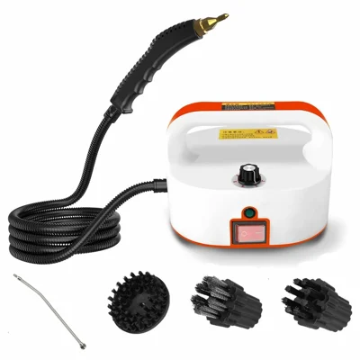 Handheld Steam Cleaner Kitchen Range Hood Bathroom Air Conditioner Cleaning Machine, 220V EU Plug - Orange / White