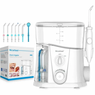 NICEFEEL FC188G Tisch-Zahnreiniger Munddusche 10-Druckstufen Zahnpflege Zahnreiniger mit 7 Düsen