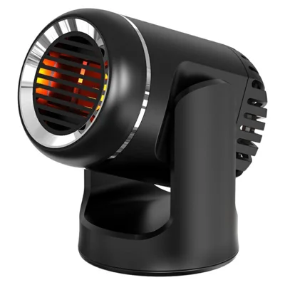 Ventola Riscaldante per Auto 12V Sbrinatore Sgabbiante Parabrezza con Rotazione a 360 Gradi - Nero