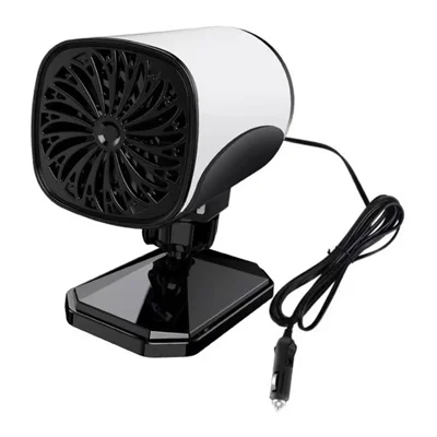 Car Heater 150W Fast Heater Fan Windshield Defroster Demister 2 in 1 Heating Cooling Fan for SUV Trucks - White / 12V