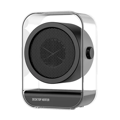 Portable Desktop Space Heater for Home / Office Electric Fan Heater Personal Heating Device, EU Plug - Black