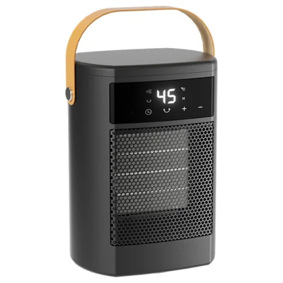 Radiateur céramique PTC XY-617S 1500 W avec tête oscillante 70°, affichage numérique, radiateur d'appoint portable pour maison, bureau, chambre - Noir